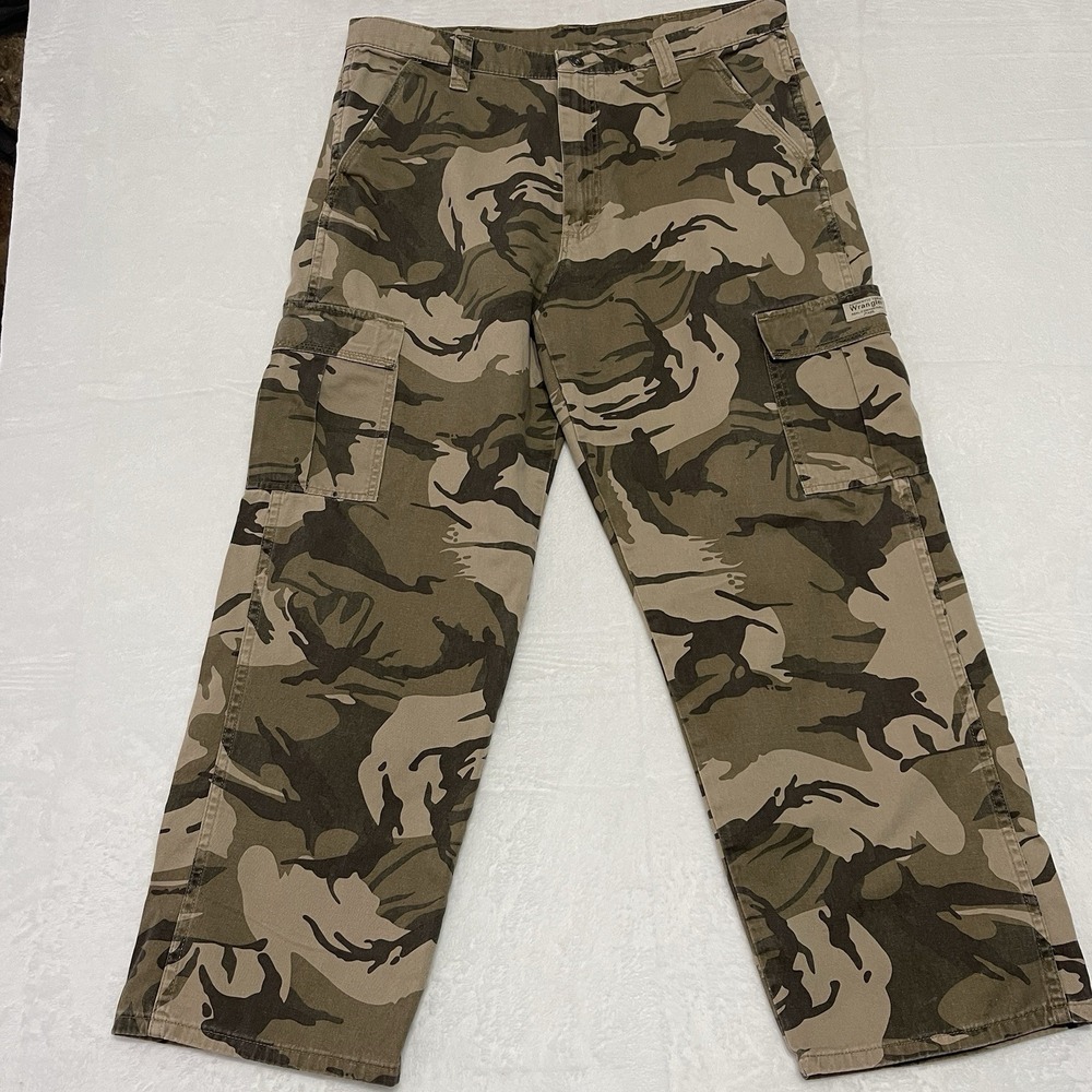 Wrangler Men's Cargo Pants Camouflage Military Hunting Tactical Multicolor 36x29